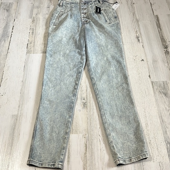 Express Editor Button Fly Acid Wash Jeans Size 00 NWT - Picture 3 of 12